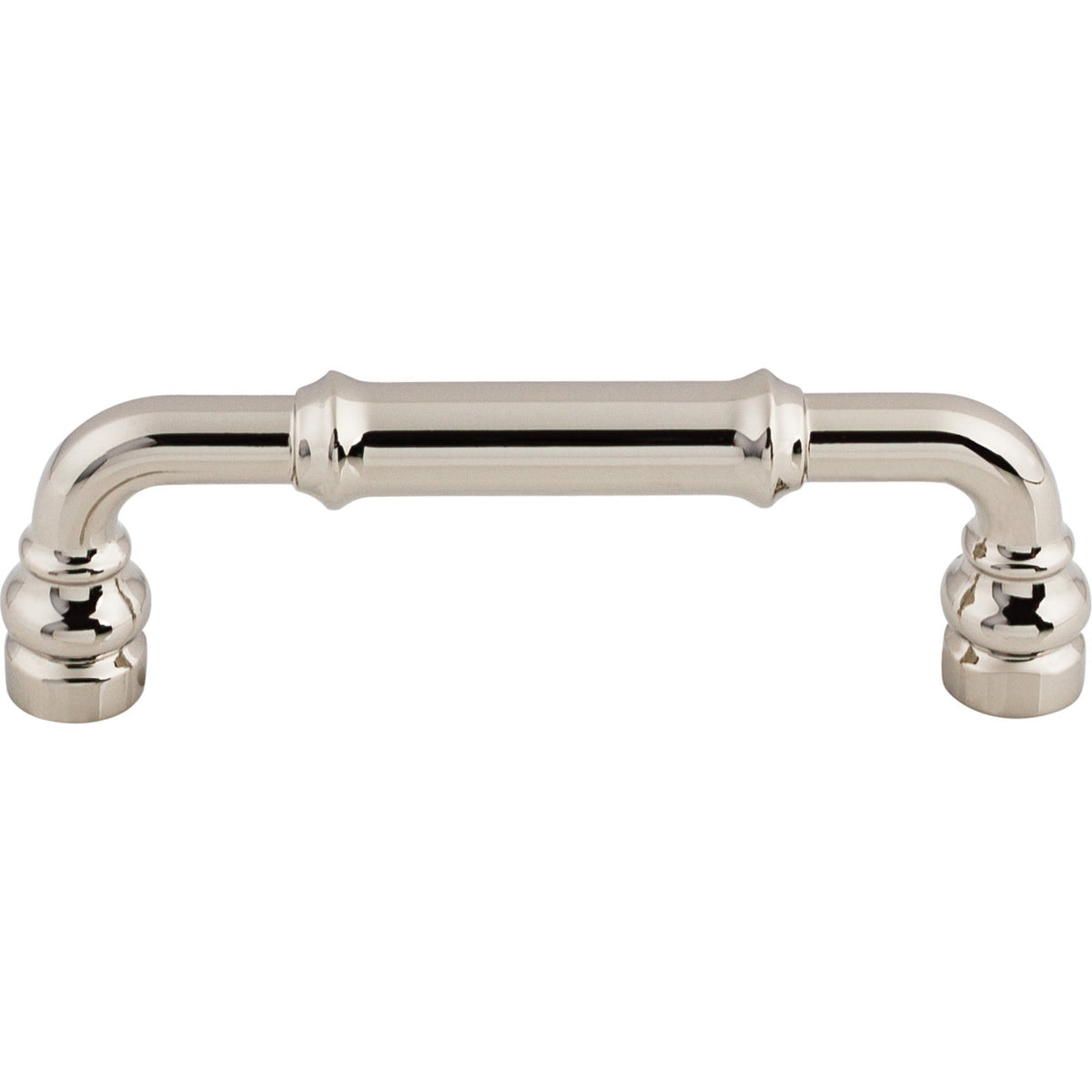 Top Knobs TK883PN: 3-3/4" cc Brixton D-Handle Cabinet Pull - Polished Nickel