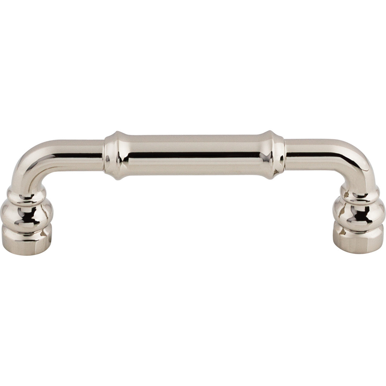 Top Knobs TK883PN: 3-3/4" cc Brixton D-Handle Cabinet Pull - Polished Nickel