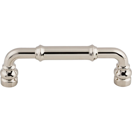 Top Knobs TK883PN: 3-3/4" cc Brixton D-Handle Cabinet Pull - Polished Nickel