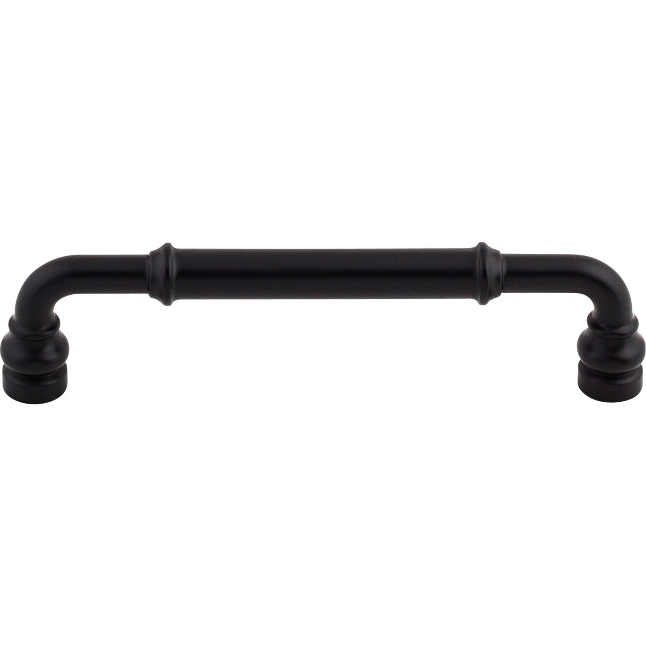 Top Knobs TK884BLK: 5-1/16" cc Brixton D-Handle Cabinet Pull - Flat Black