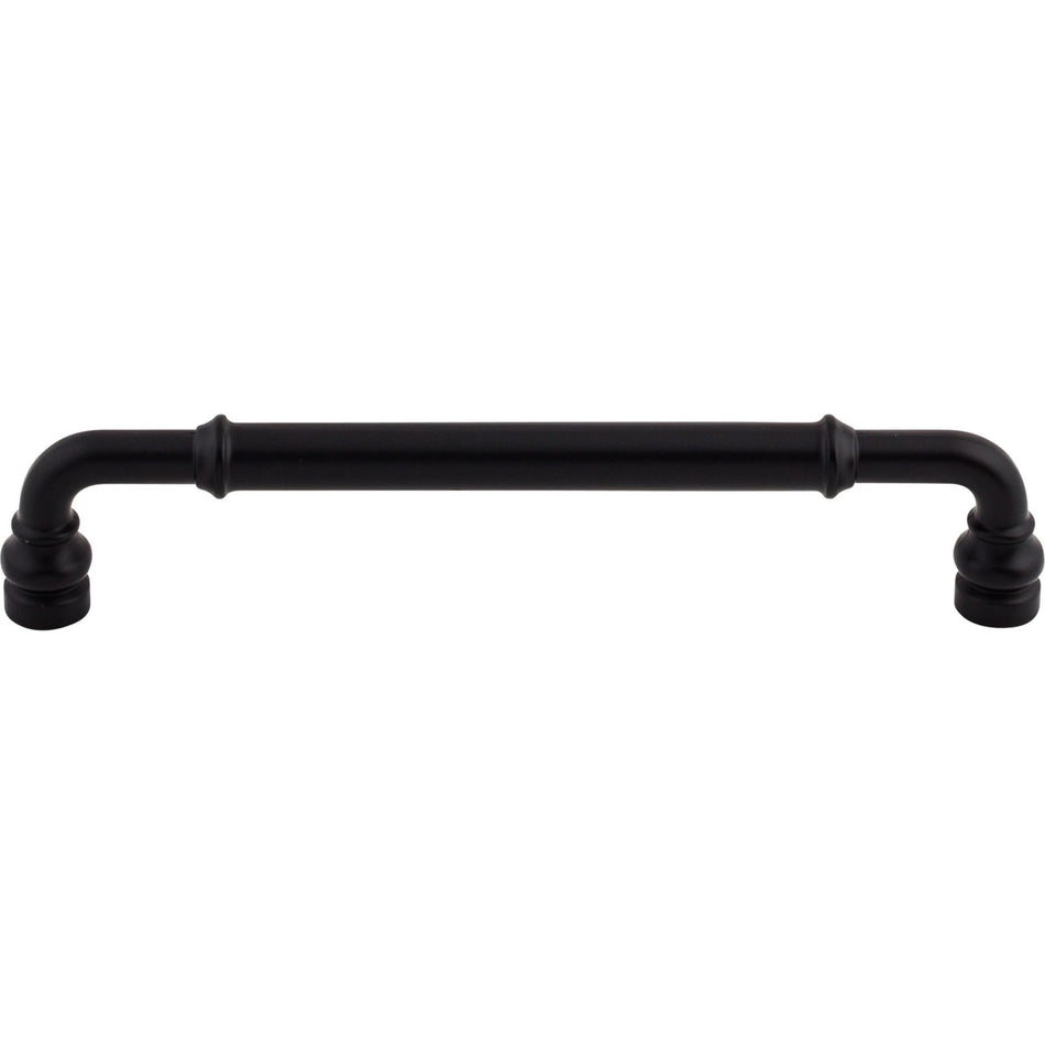 Top Knobs TK885BLK: 6-5/16" cc Brixton D-Handle Cabinet Pull - Flat Black