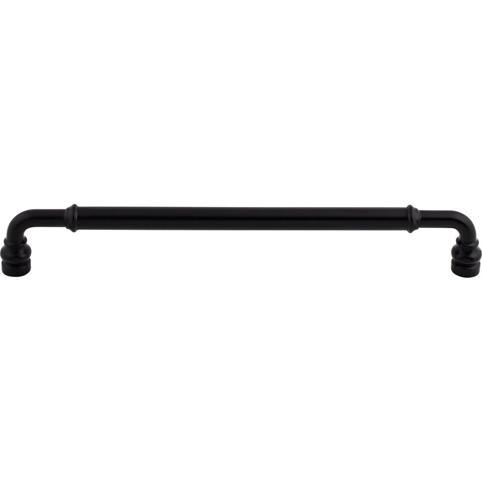 Top Knobs TK887BLK: 8-13/16" cc Brixton D-Handle Cabinet Pull - Flat Black