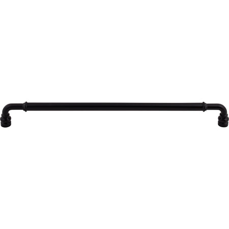 Top Knobs TK888BLK: 12" cc Brixton D-Handle Cabinet Pull - Flat Black