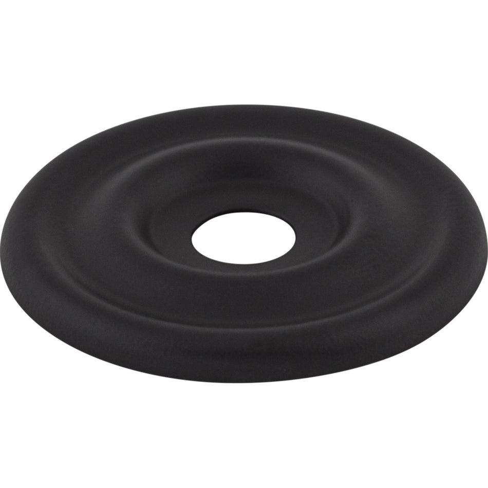 Top Knobs TK890BLK: Brixton Round Backplate - Flat Black