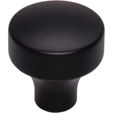 Top Knobs TK900BLK: 1-1/8" Kinney Round Cabinet Knob - Flat Black