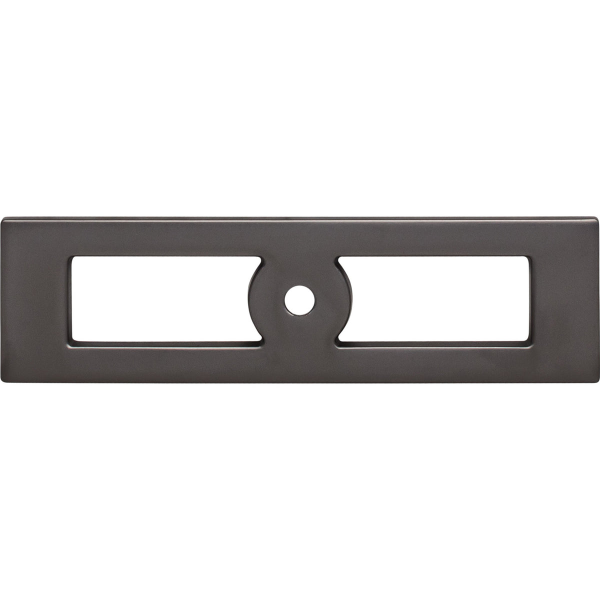 Top Knobs TK922AG: 3-3/4" cc Hollin Rectangle Backplate - Ash Gray