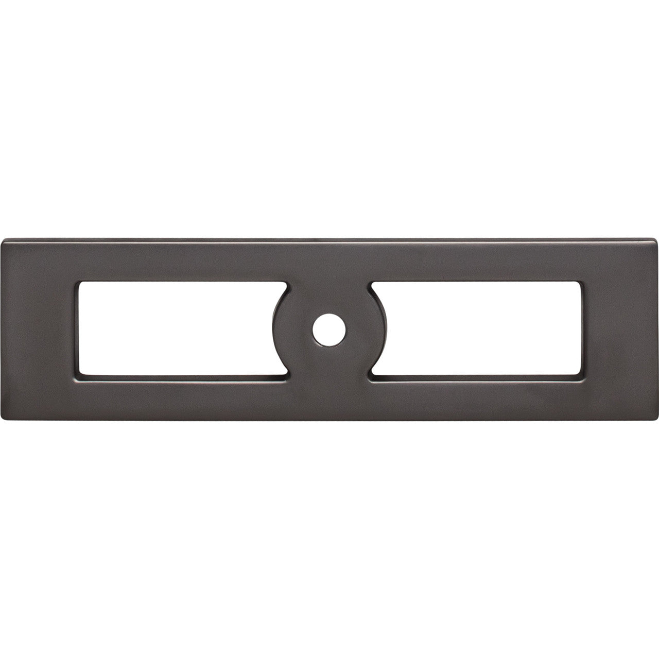 Top Knobs TK922AG: 3-3/4" cc Hollin Rectangle Backplate - Ash Gray