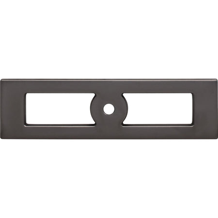 Top Knobs TK922AG: 3-3/4" cc Hollin Rectangle Backplate - Ash Gray