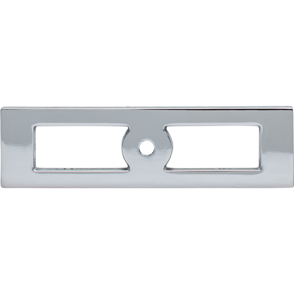 Top Knobs TK922PC: 3-3/4" cc Hollin Rectangle Backplate - Polished Chrome