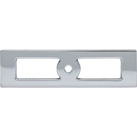 Top Knobs TK922PC: 3-3/4" cc Hollin Rectangle Backplate - Polished Chrome