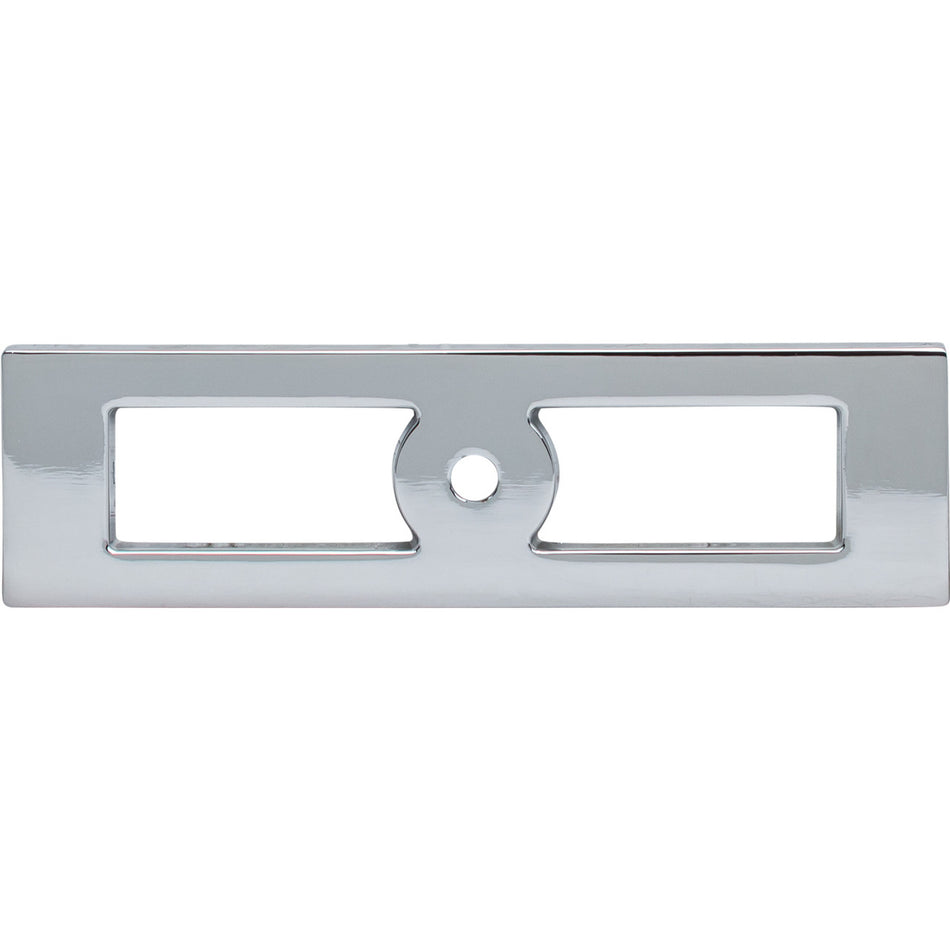 Top Knobs TK922PC: 3-3/4" cc Hollin Rectangle Backplate - Polished Chrome