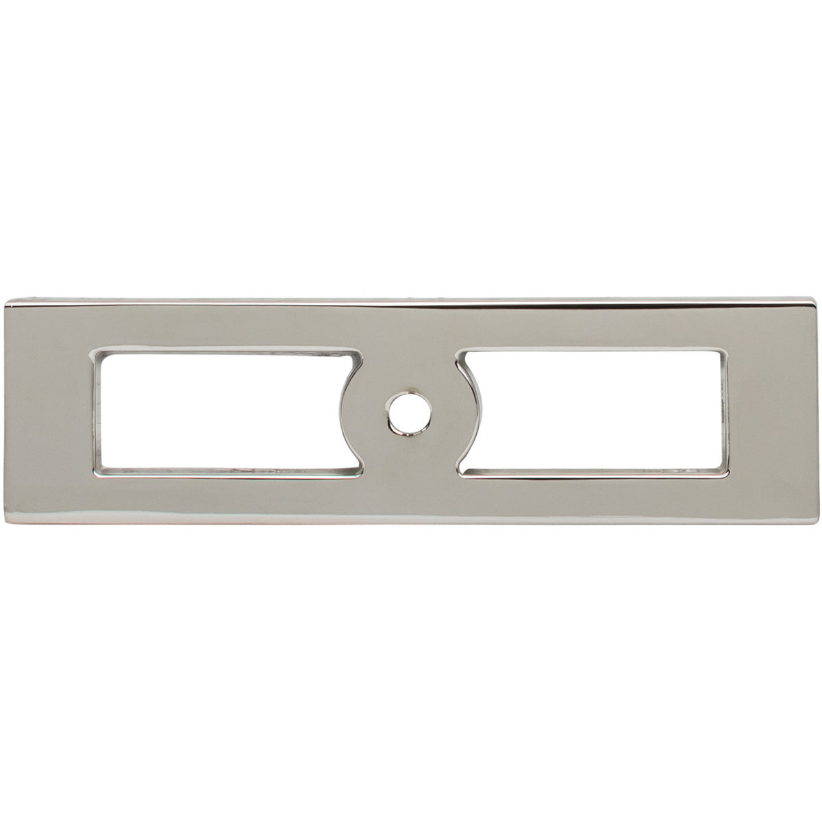 Top Knobs TK922PN: 3-3/4" cc Hollin Rectangle Backplate - Polished Nickel