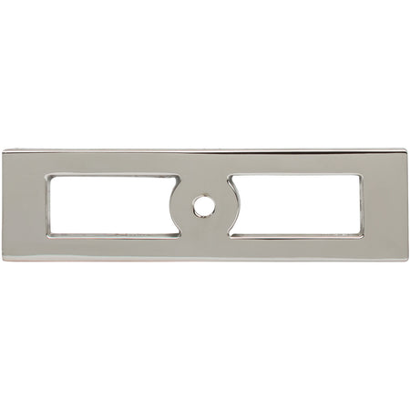 Top Knobs TK922PN: 3-3/4" cc Hollin Rectangle Backplate - Polished Nickel