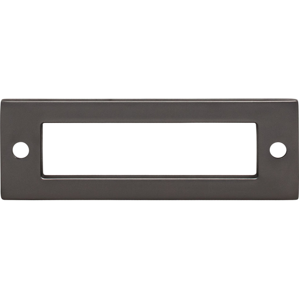 Top Knobs TK923AG: 3" cc Hollin Rectangle Backplate - Ash Gray