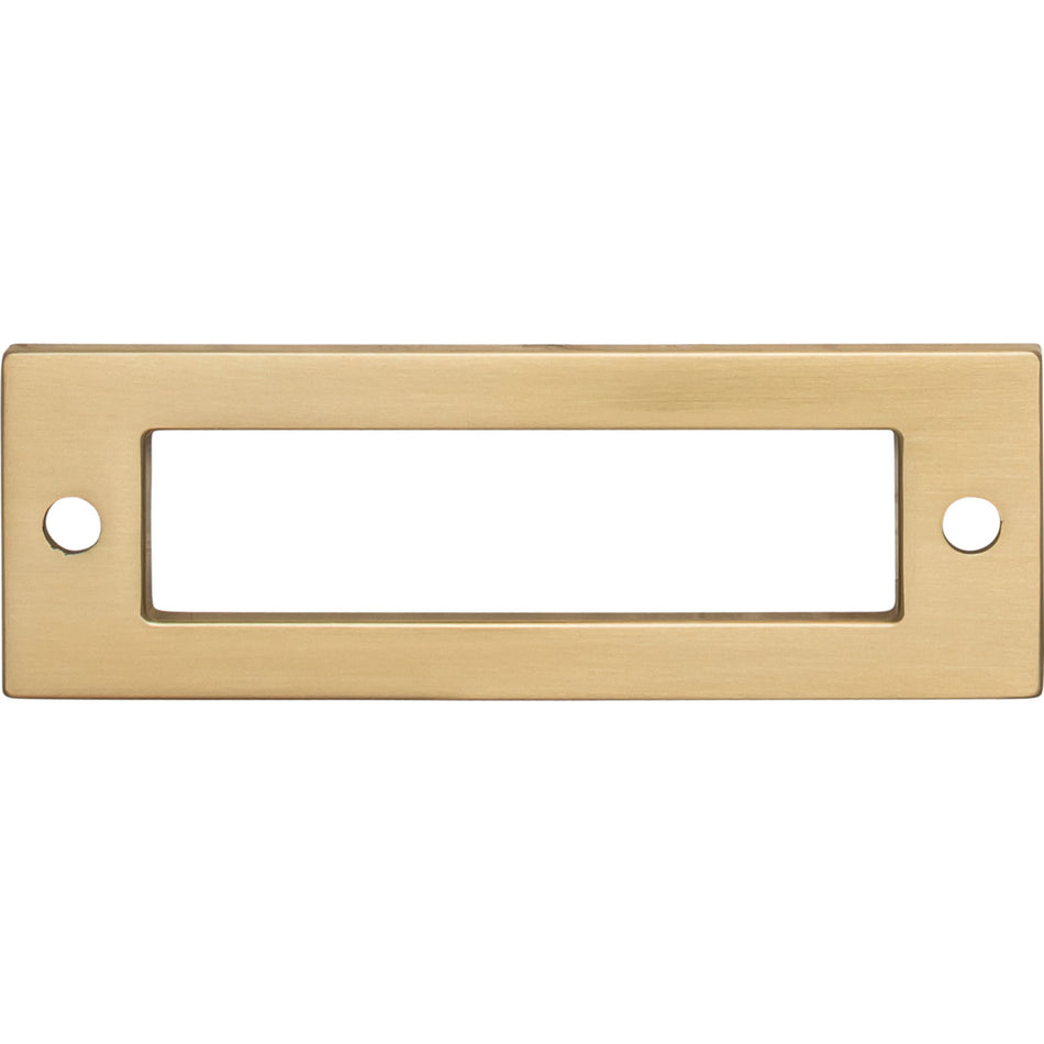 Top Knobs TK923HB: 3" cc Hollin Rectangle Backplate - Honey Bronze
