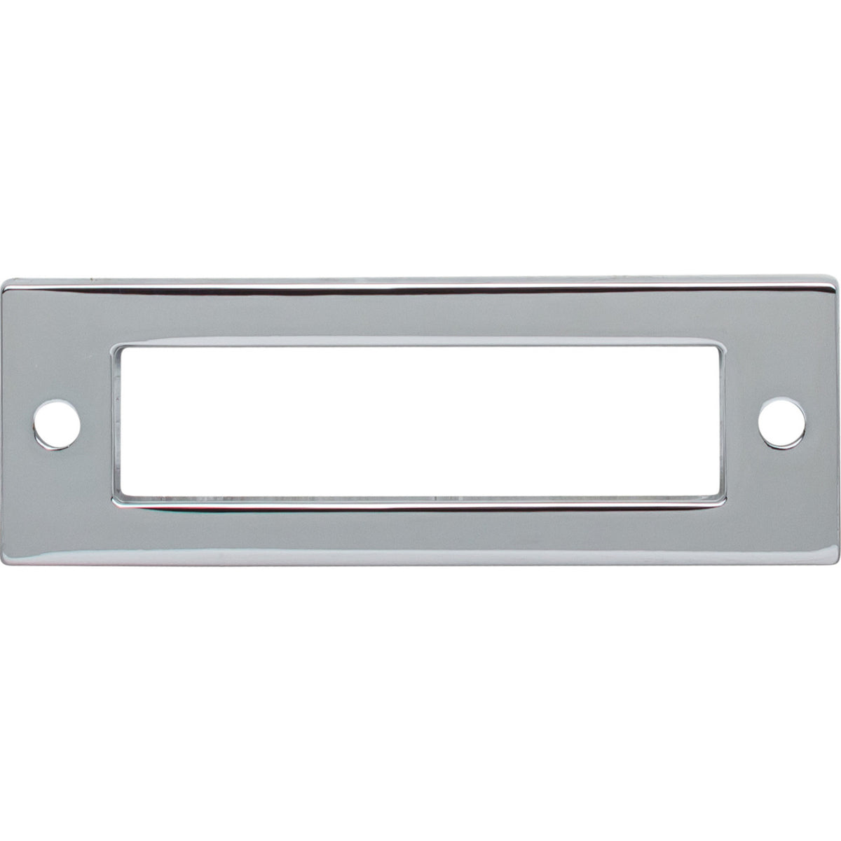 Top Knobs TK923PC: 3" cc Hollin Rectangle Backplate - Polished Chrome