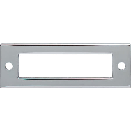 Top Knobs TK923PC: 3" cc Hollin Rectangle Backplate - Polished Chrome