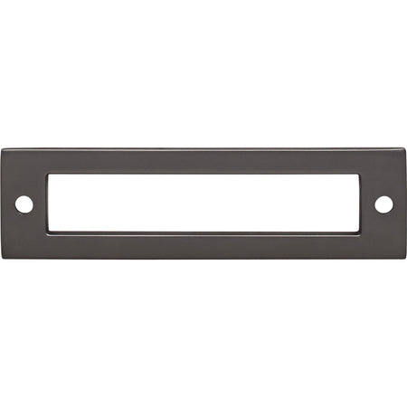 Top Knobs TK924AG: 3-3/4" cc Hollin Rectangle Backplate - Ash Gray