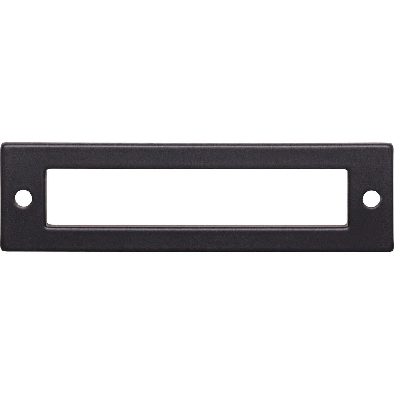 Top Knobs TK924BLK: 3-3/4" cc Hollin Rectangle Backplate - Flat Black