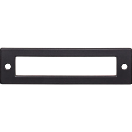 Top Knobs TK924BLK: 3-3/4" cc Hollin Rectangle Backplate - Flat Black