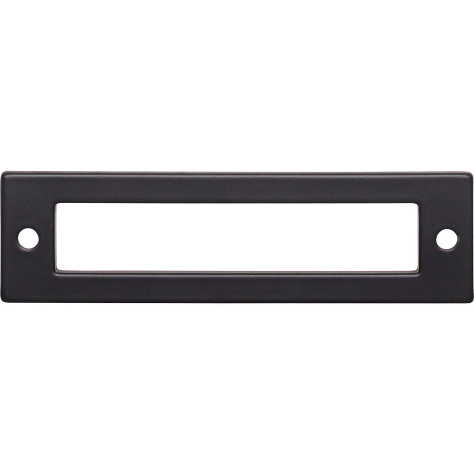 Top Knobs TK924BLK: 3-3/4" cc Hollin Rectangle Backplate - Flat Black