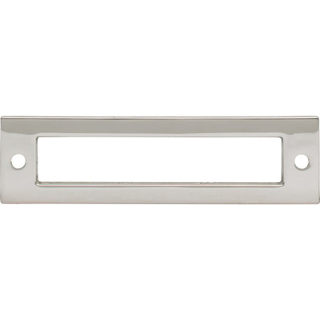 Top Knobs TK924PN: 3-3/4" cc Hollin Rectangle Backplate - Polished Nickel