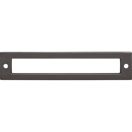 Top Knobs TK925AG: 5-1/16" cc Hollin Rectangle Backplate - Ash Gray