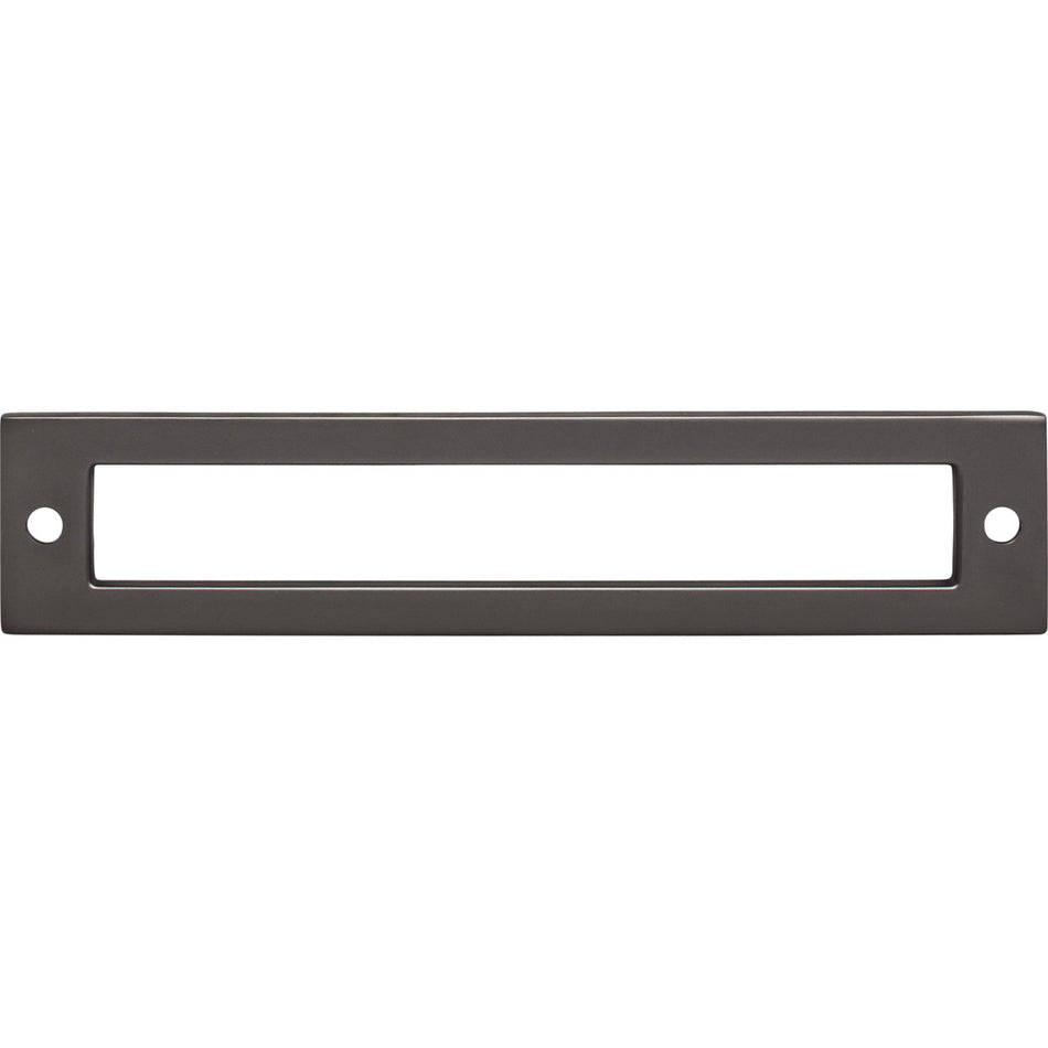 Top Knobs TK925AG: 5-1/16" cc Hollin Rectangle Backplate - Ash Gray