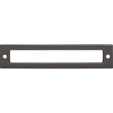 Top Knobs TK925AG: 5-1/16" cc Hollin Rectangle Backplate - Ash Gray