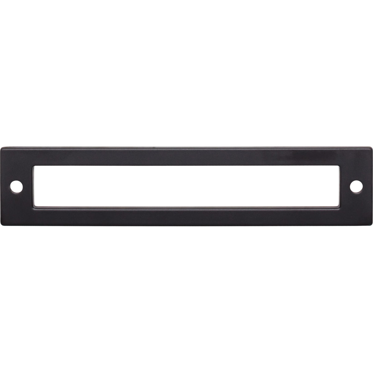 Top Knobs TK925BLK: 5-1/16" cc Hollin Rectangle Backplate - Flat Black