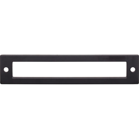 Top Knobs TK925BLK: 5-1/16" cc Hollin Rectangle Backplate - Flat Black
