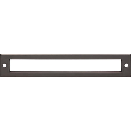 Top Knobs TK926AG: 6-5/16" cc Hollin Rectangle Backplate - Ash Gray