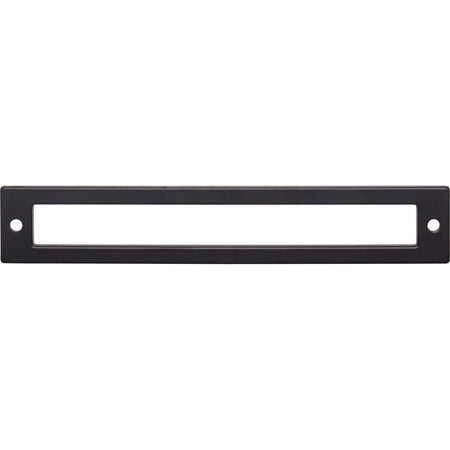 Top Knobs TK926BLK: 6-5/16" cc Hollin Rectangle Backplate - Flat Black