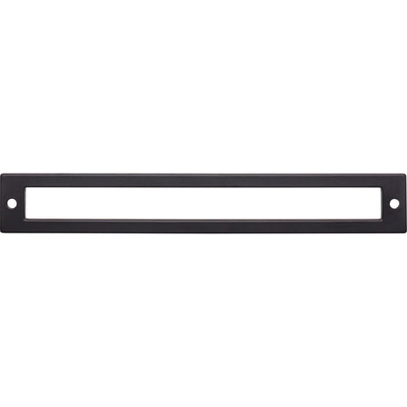 Top Knobs TK927BLK: 7-9/16" cc Hollin Rectangle Backplate - Flat Black