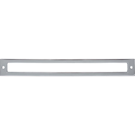 Top Knobs TK928PC: 8-13/16" cc Hollin Rectangle Backplate - Polished Chrome