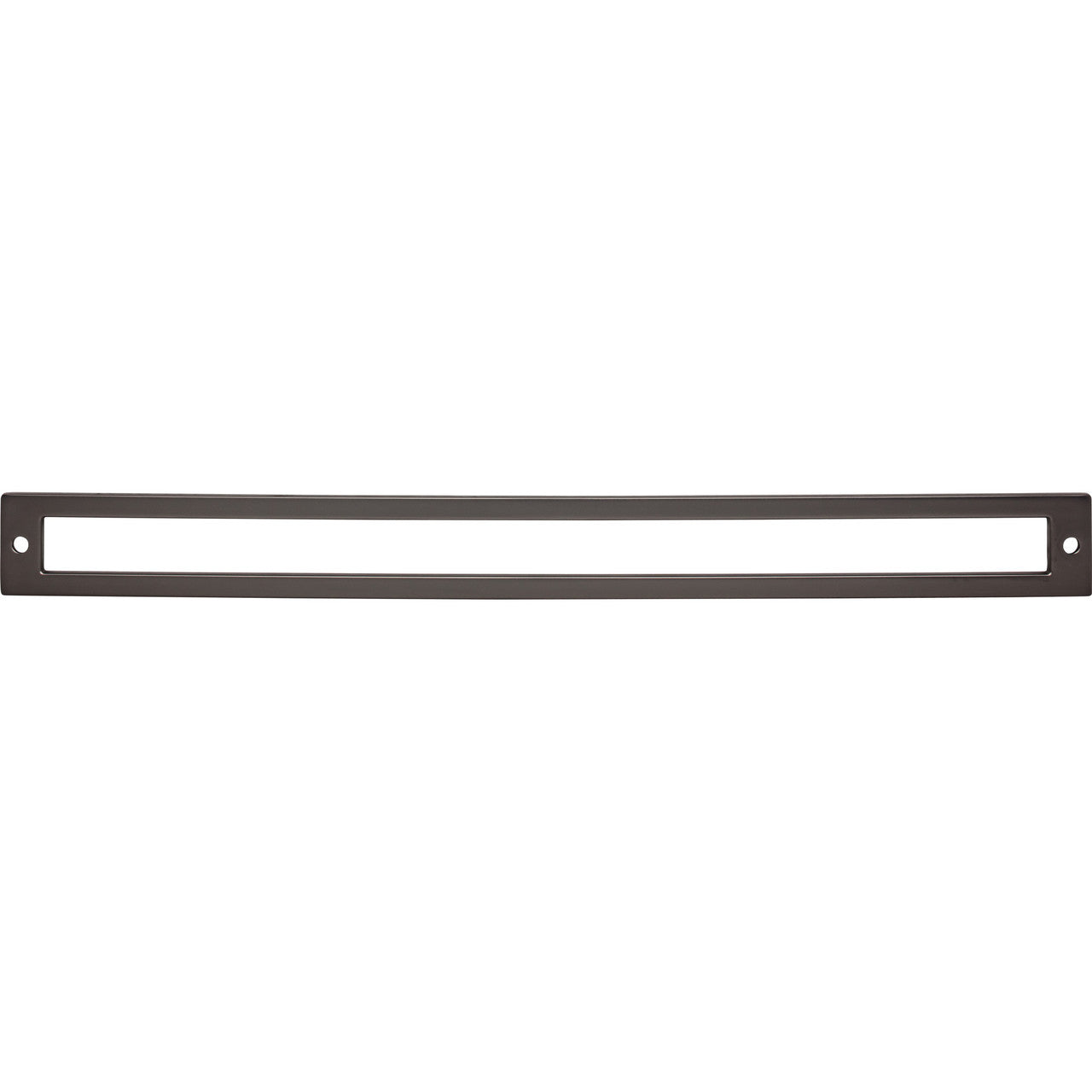 Top Knobs TK929AG: 12" cc Hollin Rectangle Backplate - Ash Gray