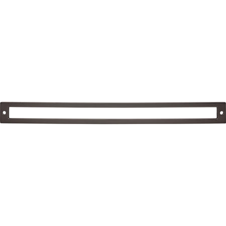 Top Knobs TK929AG: 12" cc Hollin Rectangle Backplate - Ash Gray