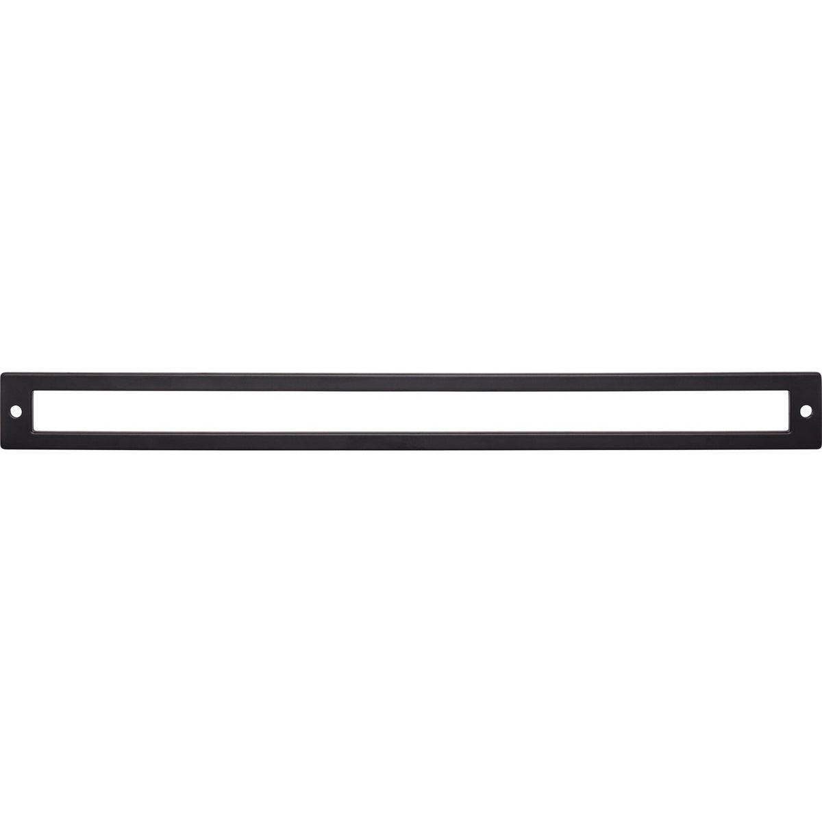 Top Knobs TK929BLK: 12" cc Hollin Rectangle Backplate - Flat Black