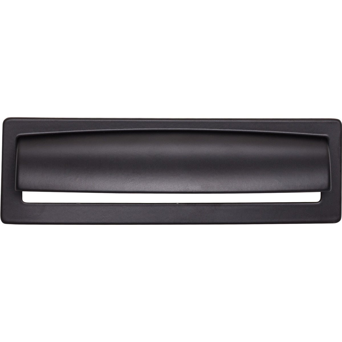 Top Knobs TK938BLK: 5-1/16" cc Hollin Cup Cabinet Pull - Flat Black
