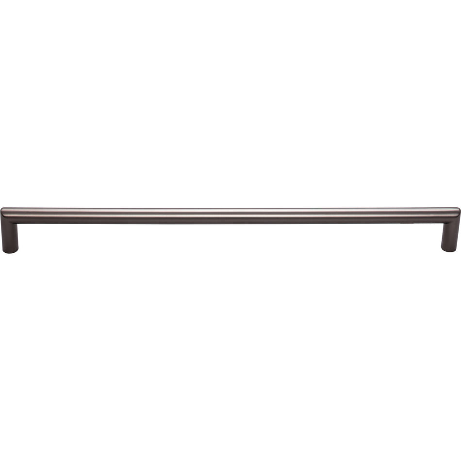 Top Knobs TK946AG: 12" cc Kinney Round Bar Cabinet Pull - Ash Gray