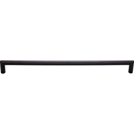 Top Knobs TK946BLK: 12" cc Kinney Round Bar Cabinet Pull - Flat Black