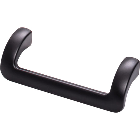 Top Knobs TK950BLK: 3-3/4" cc Kentfield Offset Bar Cabinet Pull - Flat Black