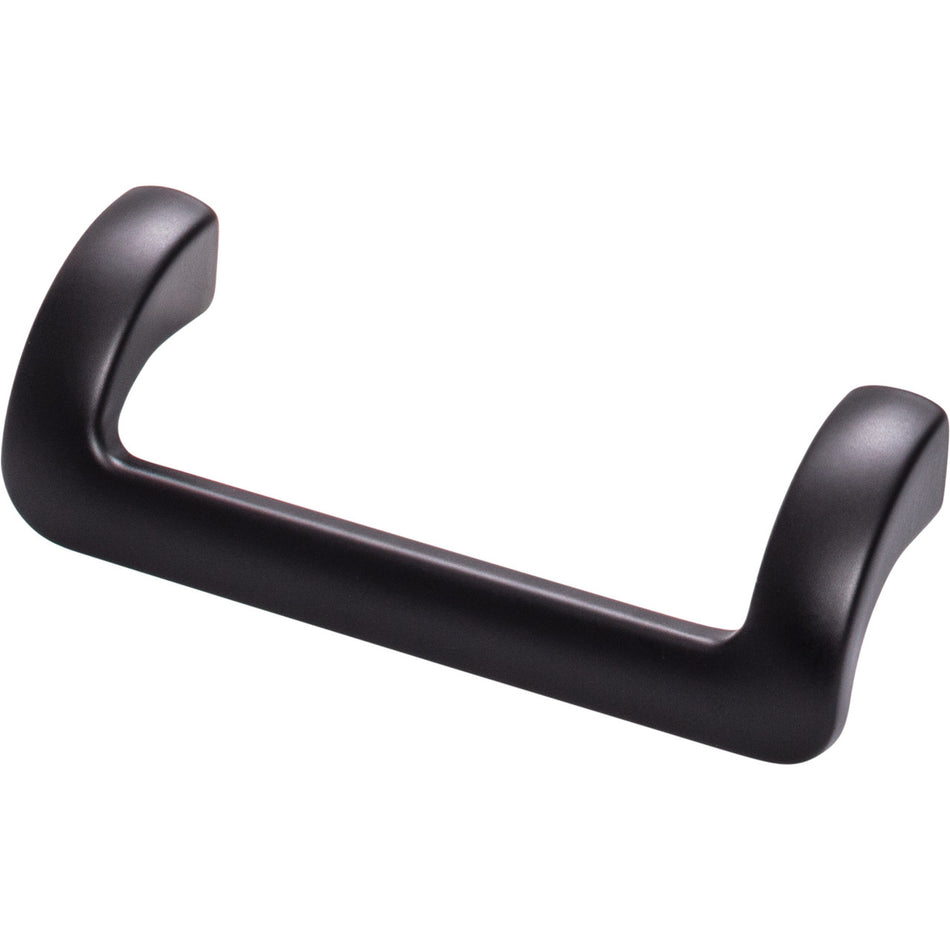 Top Knobs TK950BLK: 3-3/4" cc Kentfield Offset Bar Cabinet Pull - Flat Black