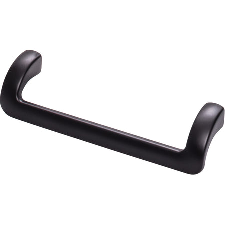 Top Knobs TK951BLK: 5-1/16" cc Kentfield Offset Bar Cabinet Pull - Flat Black