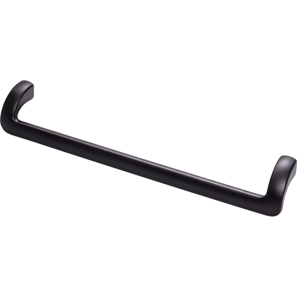 Top Knobs TK954BLK: 8-13/16" cc Kentfield Offset Bar Cabinet Pull - Flat Black