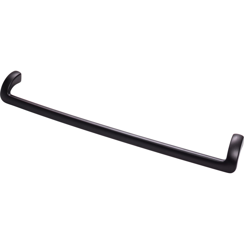 Top Knobs TK955BLK: 12" cc Kentfield Offset Bar Cabinet Pull - Flat Black