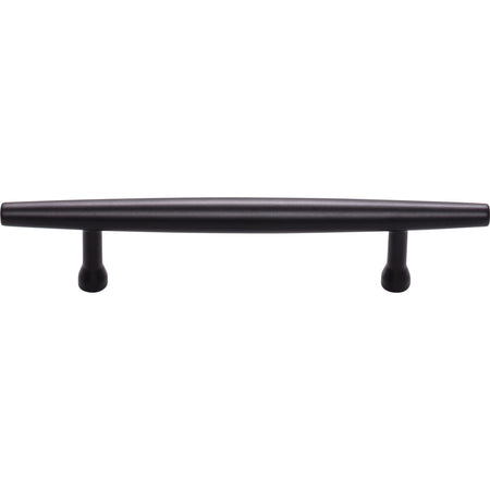 Top Knobs TK963BLK: 3-3/4" cc Allendale Round Bar Cabinet Pull - Flat Black