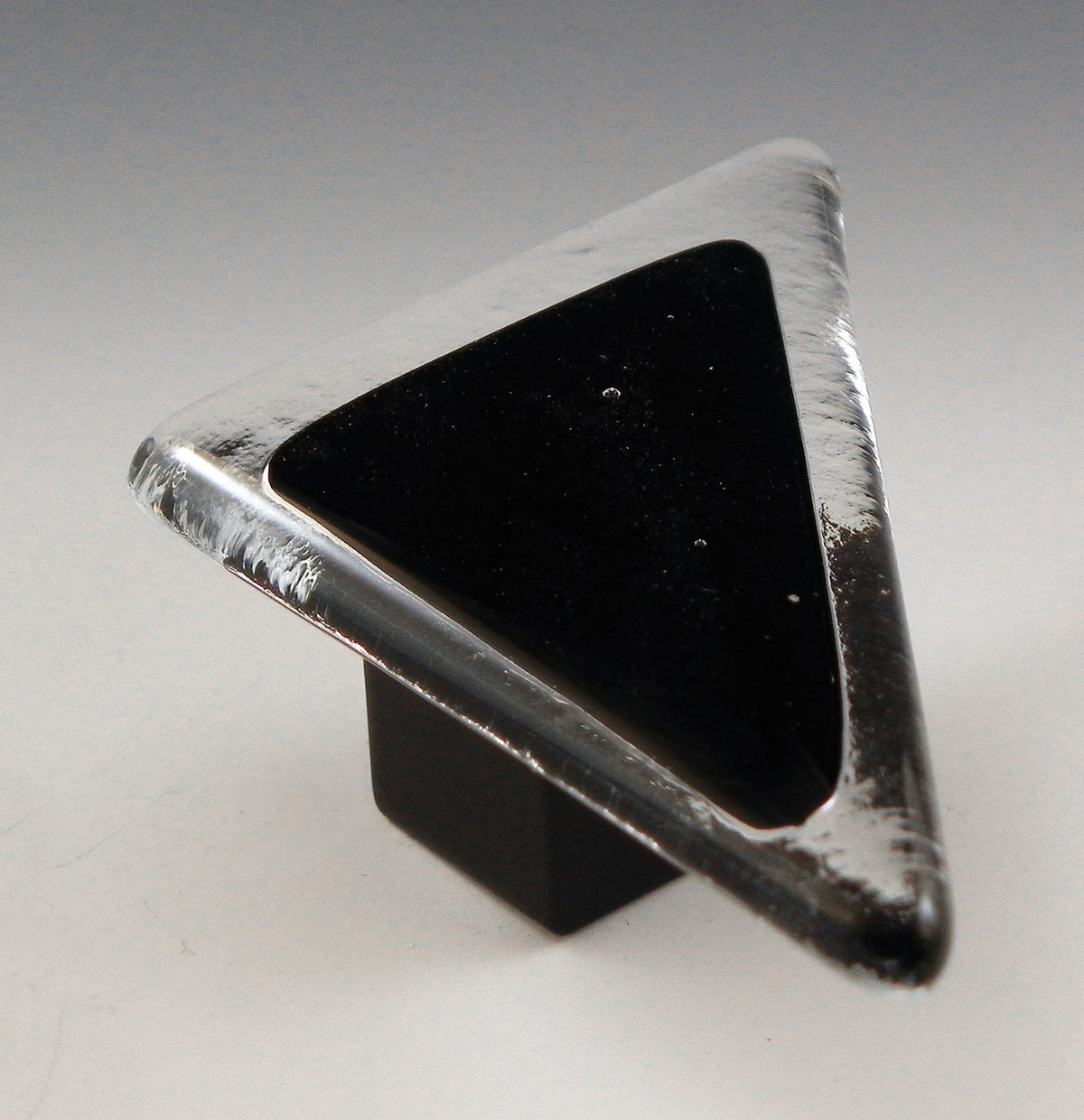 Grace White TRG-L: Triangle Large Cabinet Knob - Black/Clear