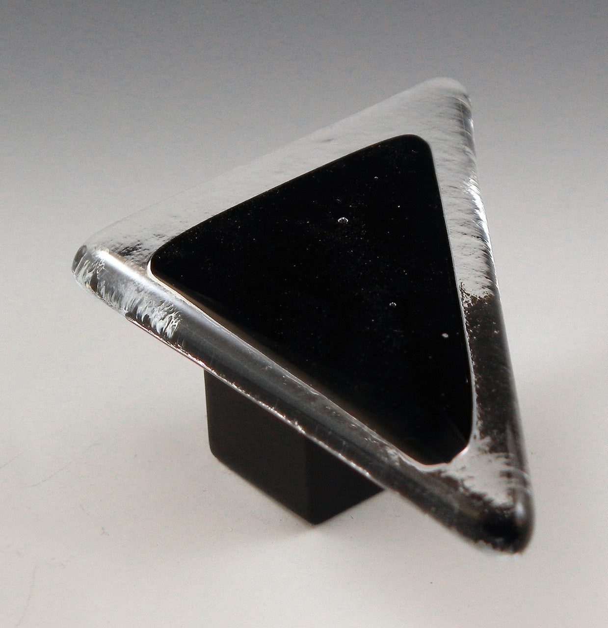 Grace White TRG-L: Triangle Large Cabinet Knob - Black/Clear