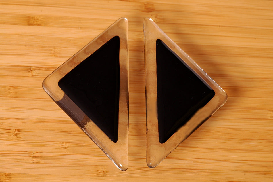 Grace White TRG-S: Triangle Small Cabinet Knob - Black/Clear